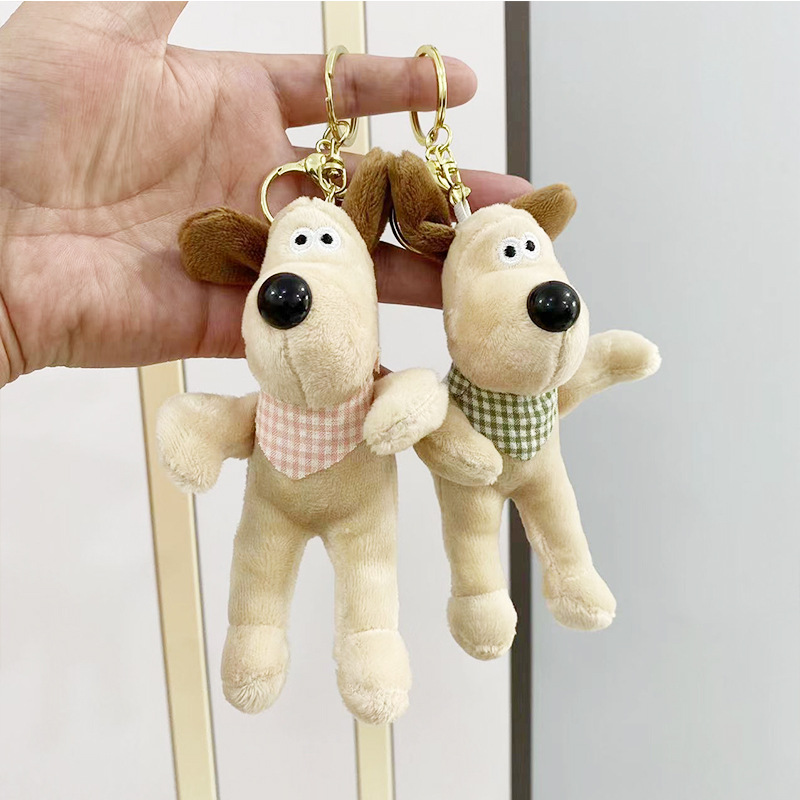 Cute Wallace and Gromit Plush Pendant Cartoon Figurine Doll Prize Claw Doll Plush Toy Key Chain Girls' Gifts