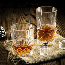 创意果汁杯 菱格花玻璃杯 烈酒杯 威士忌杯 水杯 可做蒙砂喷色