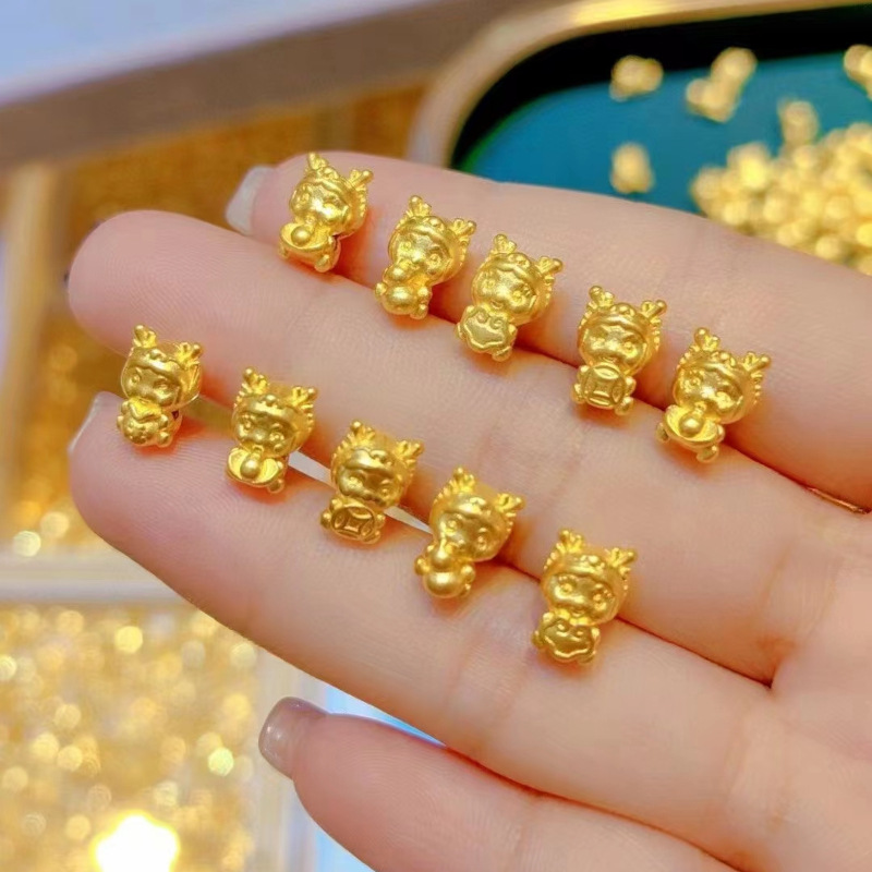 999黄金五福龙手链足金配件5d硬金手饰抖音快手直播金店爆款-阿里巴巴