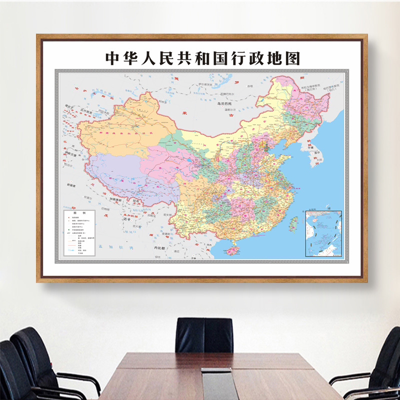 China Map Hanging Painting 2019 New Version World Map Wall Painting Mural Company Office Decorative Painting Custom Size