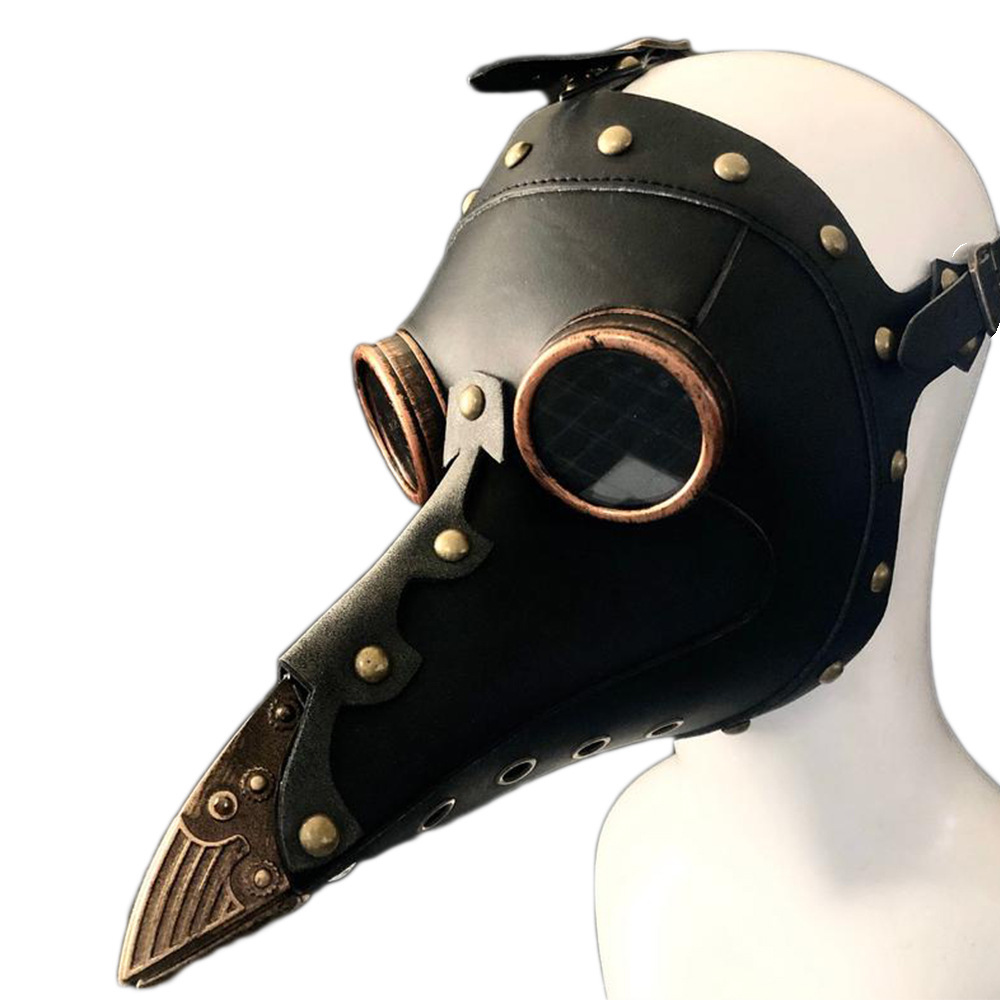 万圣节跨境热卖朋克风蒸汽瘟疫医生面具 乌鸦鸟嘴死亡乳胶面具