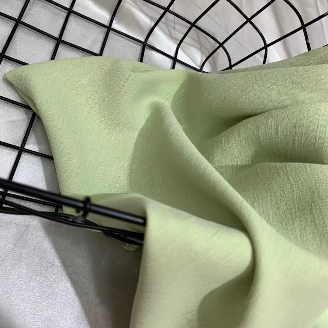 现货批发仿竹节麻纹理布料 连衣裙衬衫睡衣汉服面料 聚酯纤维面料