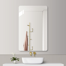 简约无框浴室镜壁挂式卫生间镜子挂墙免打孔贴墙洗手台卫浴玻米儿