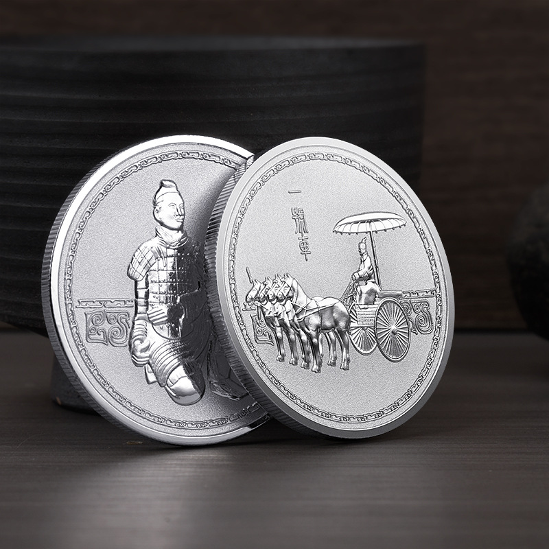西安旅游文化收藏纪念币 景区特色小礼品银币 兵马俑金属纪念章