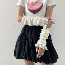 针织个性辣妹袖套秋冬季甜酷少女手套甜美Lolita手套学院风手臂套