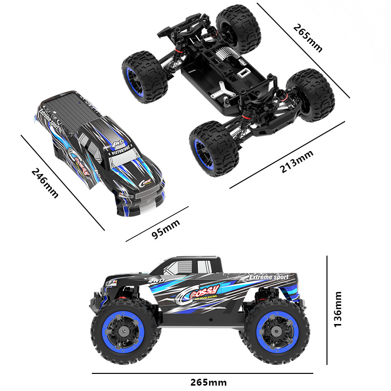 Cross-Border 1:16 High-Speed Climbing All-Terrain Remote Control Car Drift off-Road Vehicle Four-Wheel Drive Monster Truck Electric Toy Car