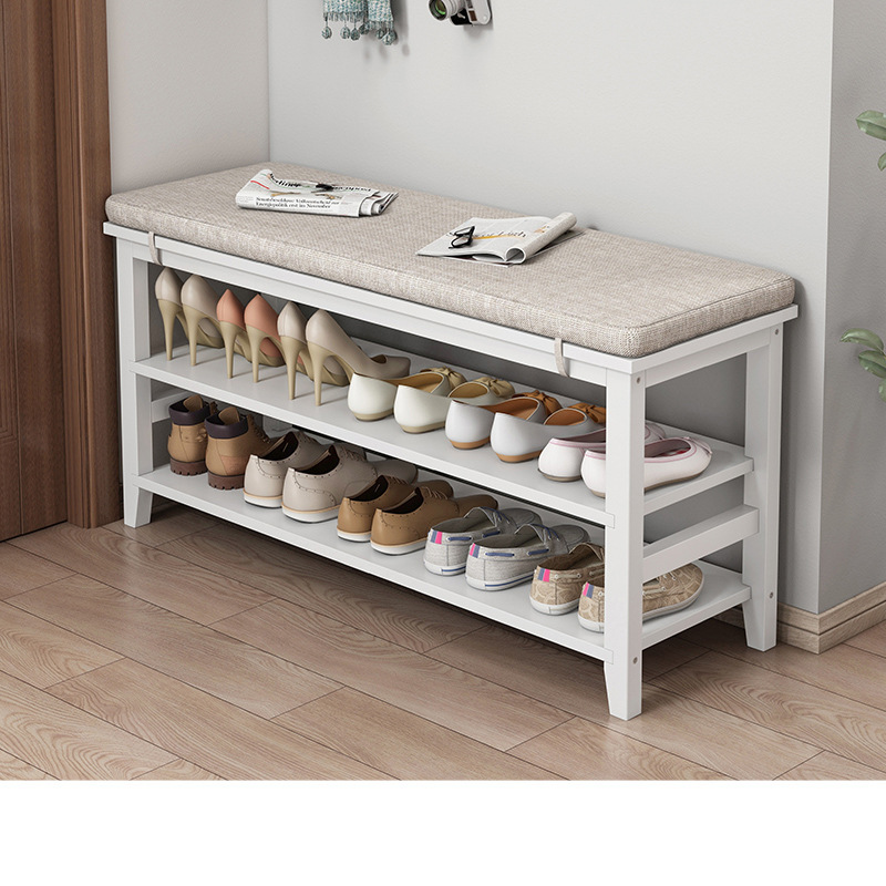现代实木简约鞋柜多功能换鞋凳入户家用收纳软包坐垫穿鞋凳柔软
