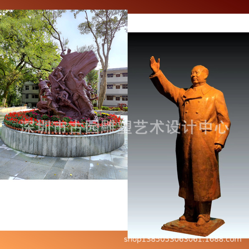 黄铜铸造工农红军胜利会师人物群雕像红色革命英雄纪念馆烈士铜像