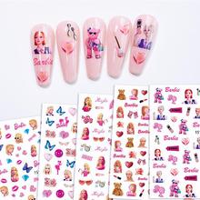 1Pcs Diy Barbie Kawaii Nail Stickers Anime Children Girls跨
