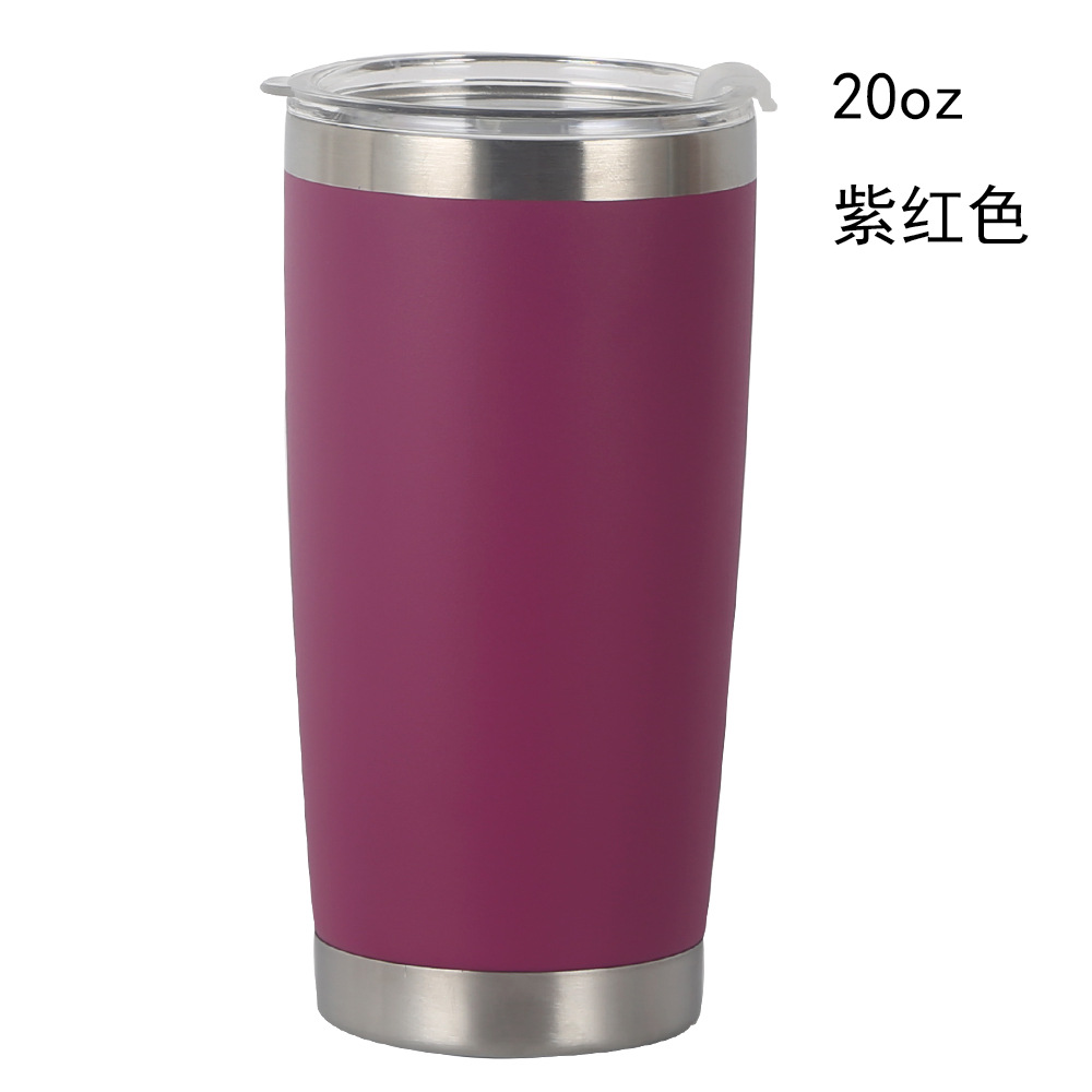 European and American New 20Oz Cup Amazon Cold Insulation Cup Stainless Steel 304 Plastic Spray Vehicle-Borne Cup Large Ice Cup