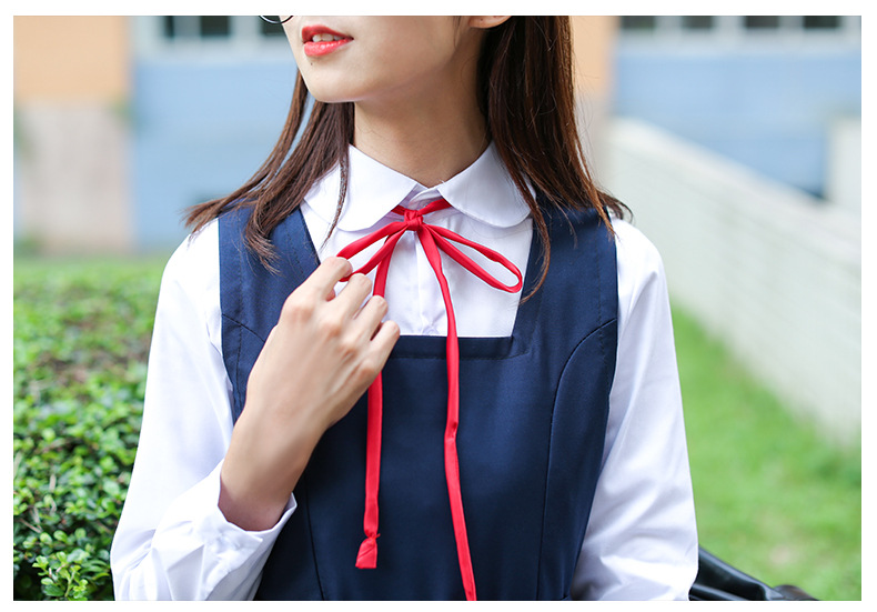 日系班服校服 学生制服角襟女白衬衫水手服 背心裙连衣裙套装