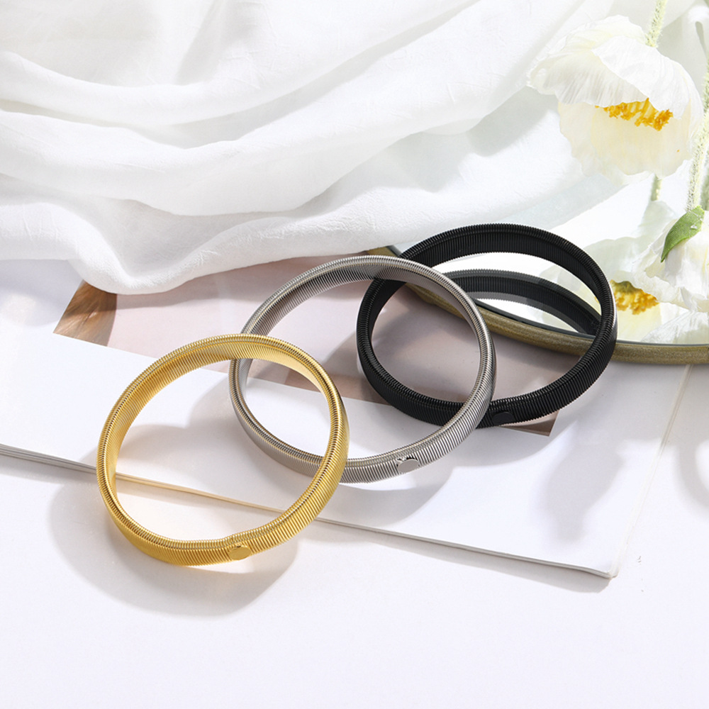 Europe and America Cross Border Supply Aliexpress Hot Sale Jewelry Fashion Simple Spring Metal Men Bangle Bracelet Armband