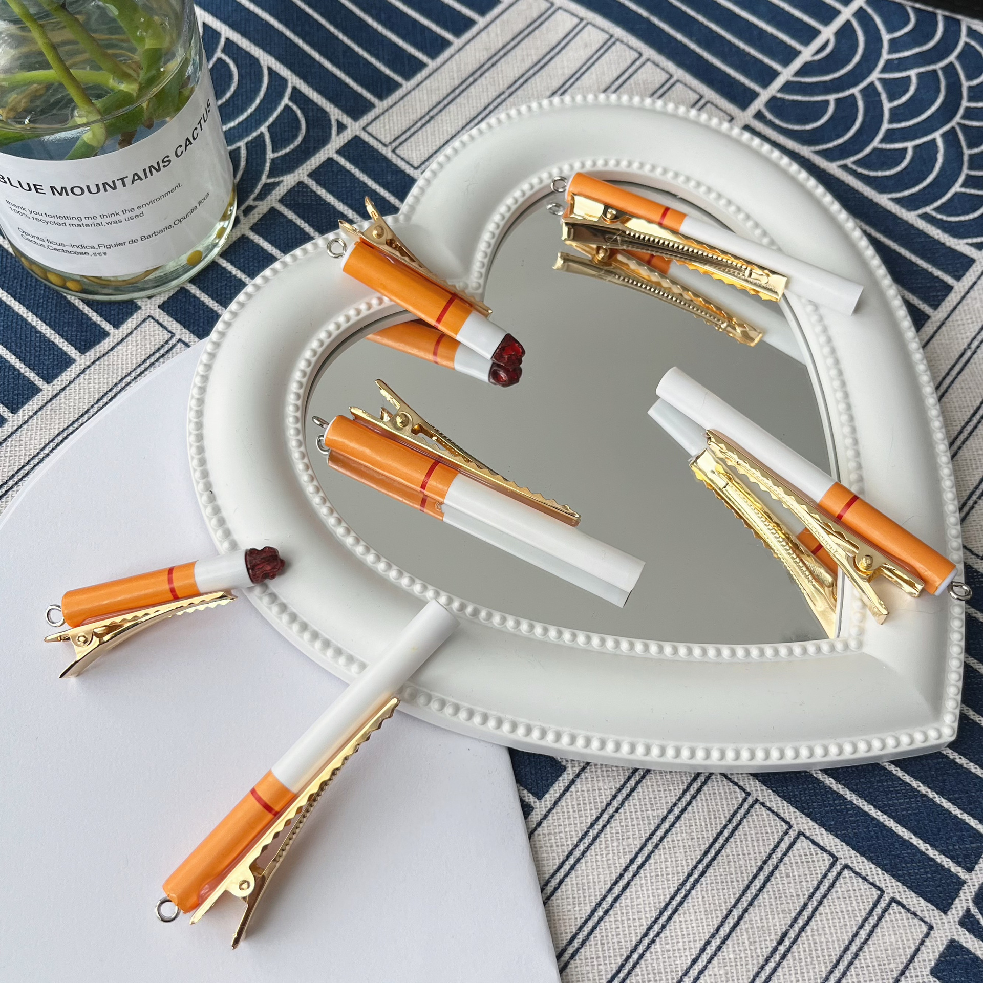 搞怪创意香烟发夹个性趣味仿真烟头稀奇古怪侧边刘海夹子发卡头饰