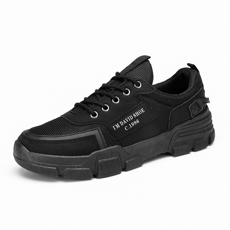 Men's Shoes Waterproof Non-Slip Work Wear-Resistant Black Skate Shoes Trendy Sports Casual Breathable Spring Labor Protection Fashionable Shoes