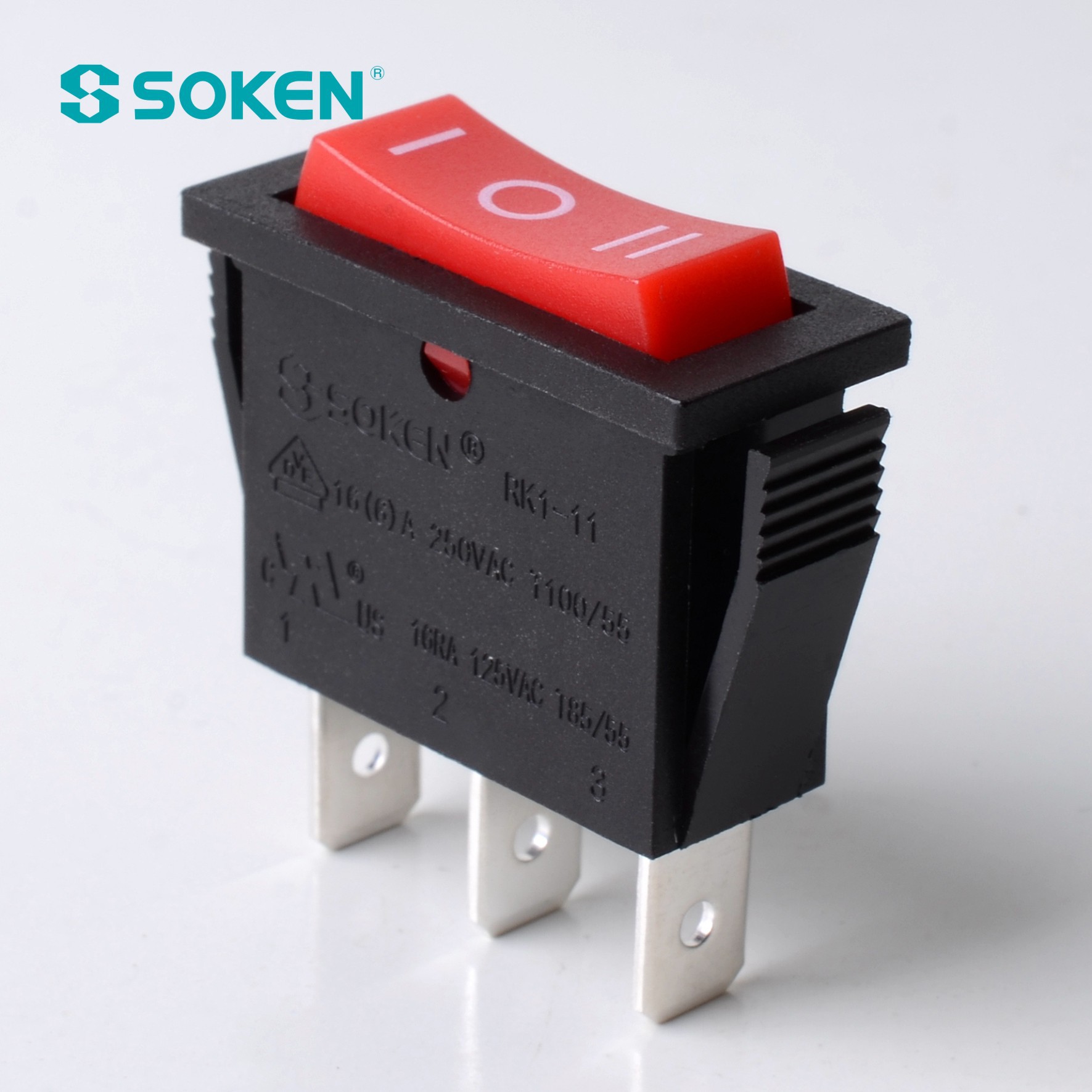 船型开关 三脚三档 热风枪工业风扇开关 转换开关 soken厂家直供