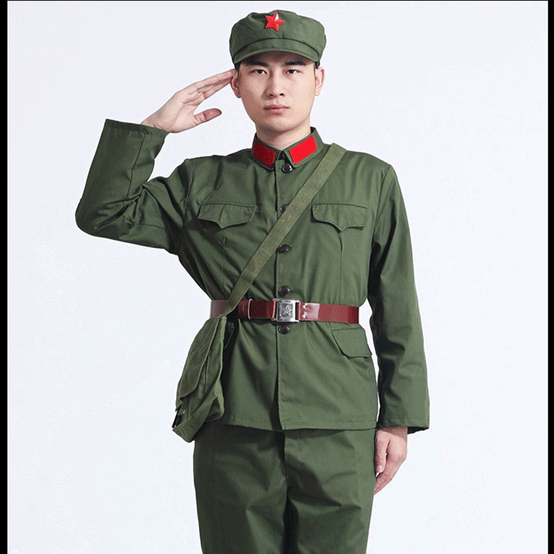 65式老式军装怀旧涤卡的确良解放老兵红卫兵干部服78式聚会芳华服-阿