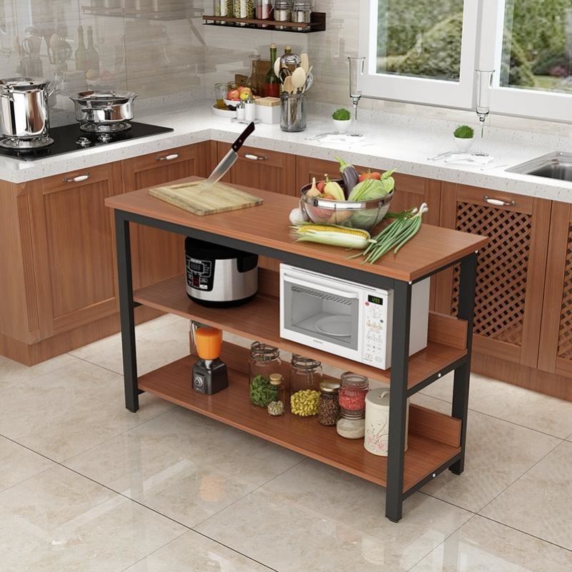 岛台餐桌厨房桌子切菜桌多功能长方形家用作台置物架收纳橱柜小-报价