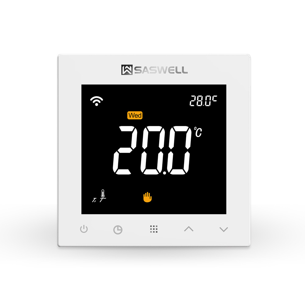 水地暖wifi温控器 可编程 触摸彩屏 手机远程 森威尔厂家直供