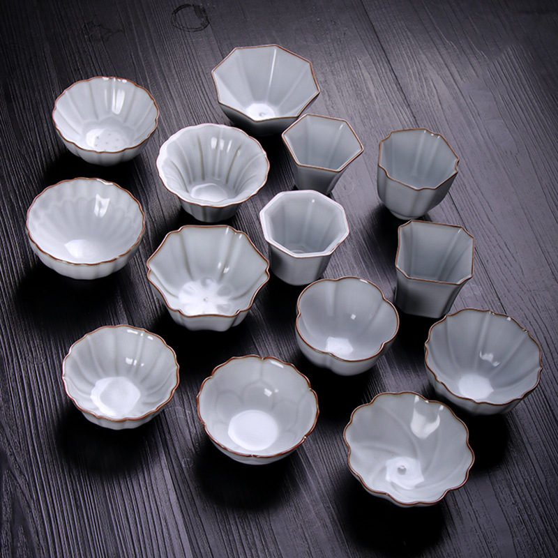 月白汝窑复古陶瓷茶杯李辉熠中式开片可养主人杯品茗杯个人杯单杯