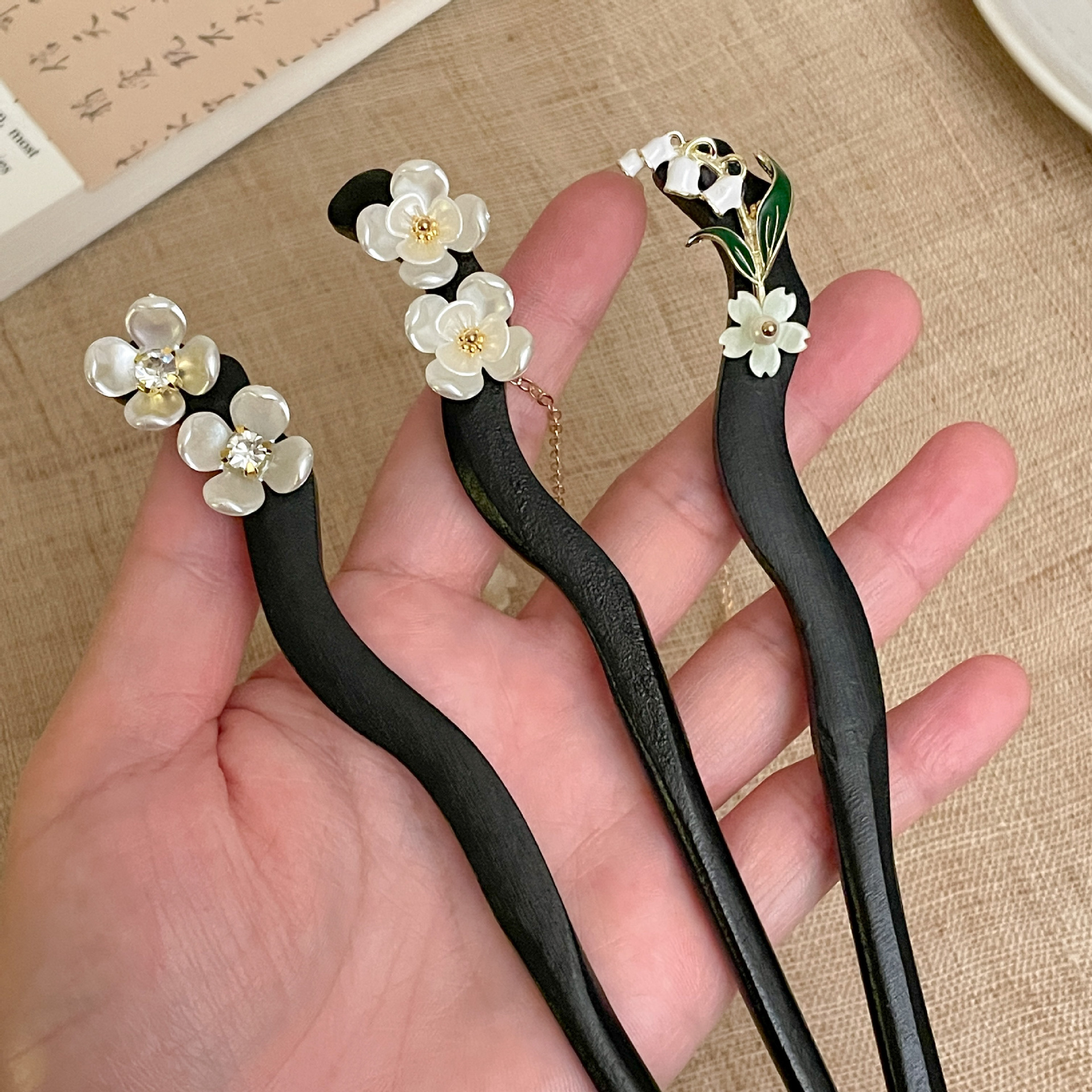 New Chinese Style Wooden Hairpin for Women Antique Hair Clasp Simple Modern Wooden Hair Clasp Cheongsam Hanfu Updo Hair Clasp Hair Accessories Headdress