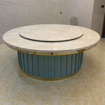 酒店电动餐桌 饭店餐厅宴会大圆桌20人 轻奢自动旋转圆形餐桌椅