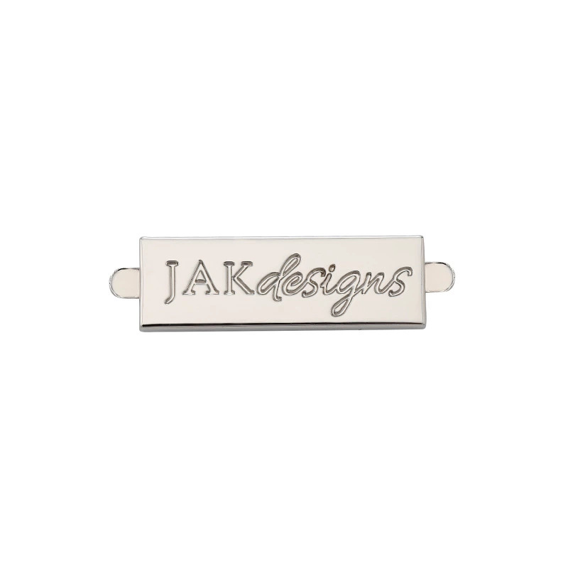 Factory Customized Clothing Bag Pin Sign Electroplating Die-Casting Rectangular Logo Concave-Convex Paint Metal Tag
