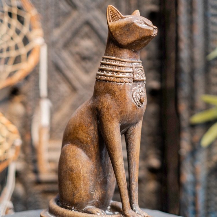 埃及猫神招财猫书房树脂客厅玄关装饰乔迁新婚礼物守护神摆件