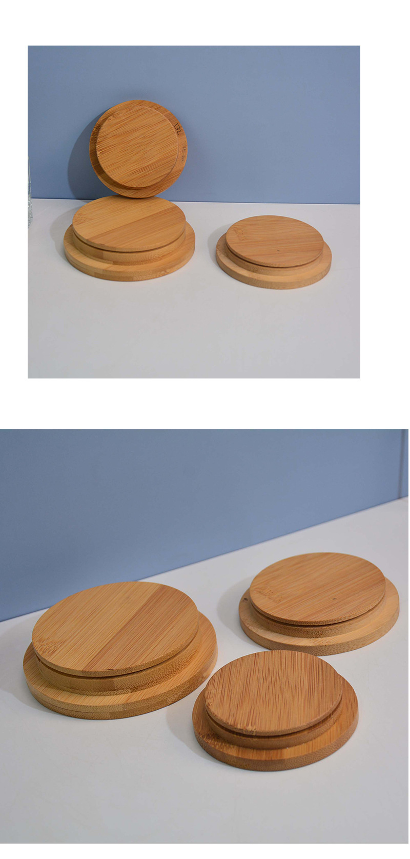 木质杯盖木盖竹木盖子竹盖杯盖圆木盖马克杯盖防尘硅胶圈实木木盖