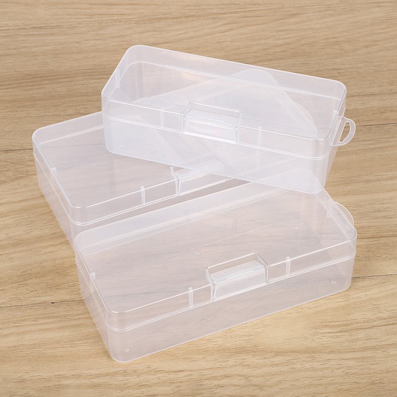 Transparent Box Rectangular Covered Plastic Box Mobile Phone Accessories Hardware Spare Parts Box Sample Packaging Mask Storage Box