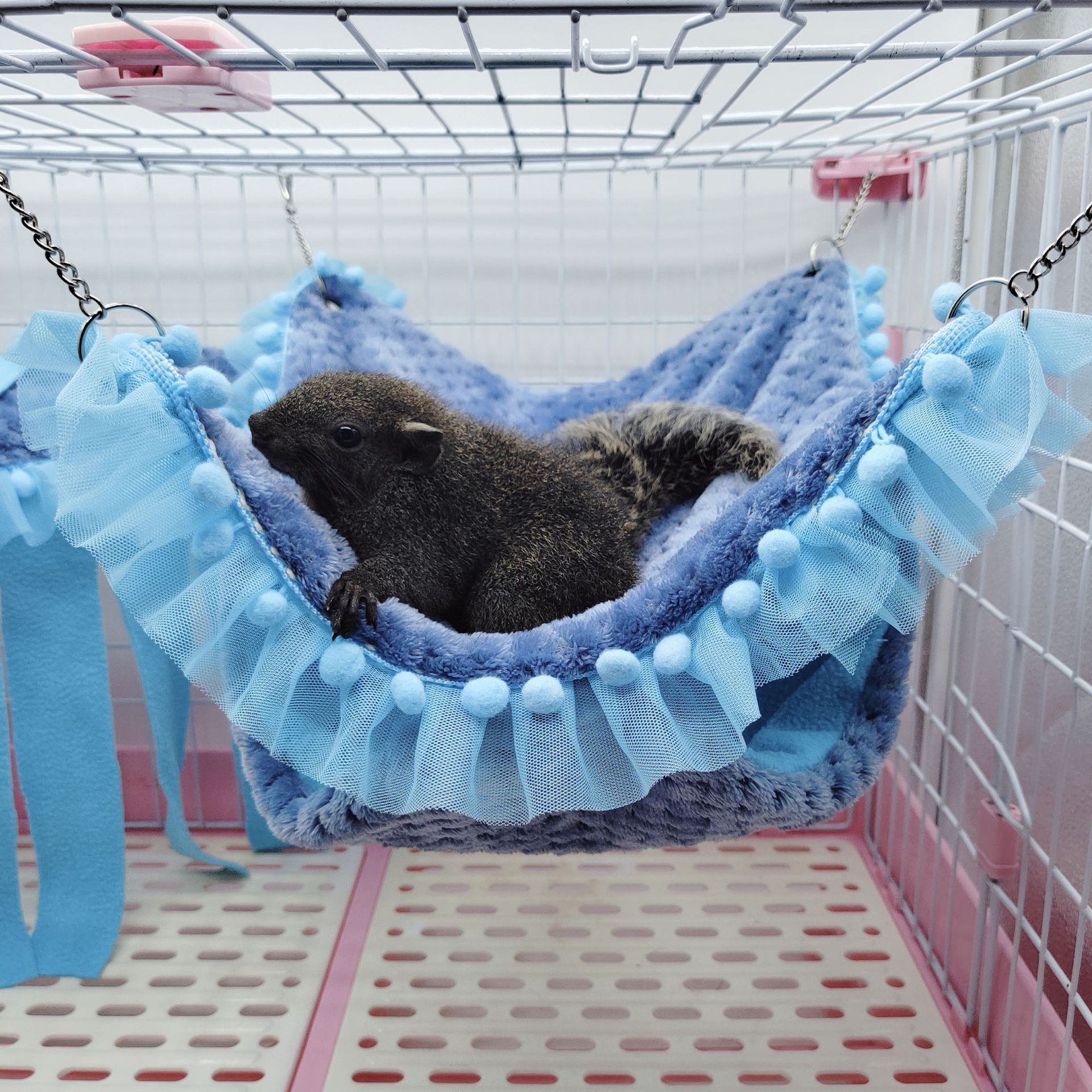 新款蕾丝花边宠物吊床仓鼠蜜袋鼯松鼠秋冬保暖用品豚鼠流苏躲避窝