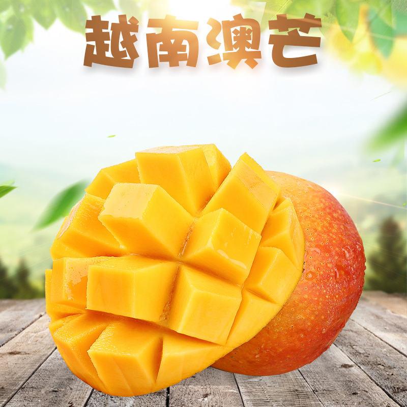 越南进口澳芒 代发3/5斤大果新鲜水果青皮大脸芒果应季热带水果