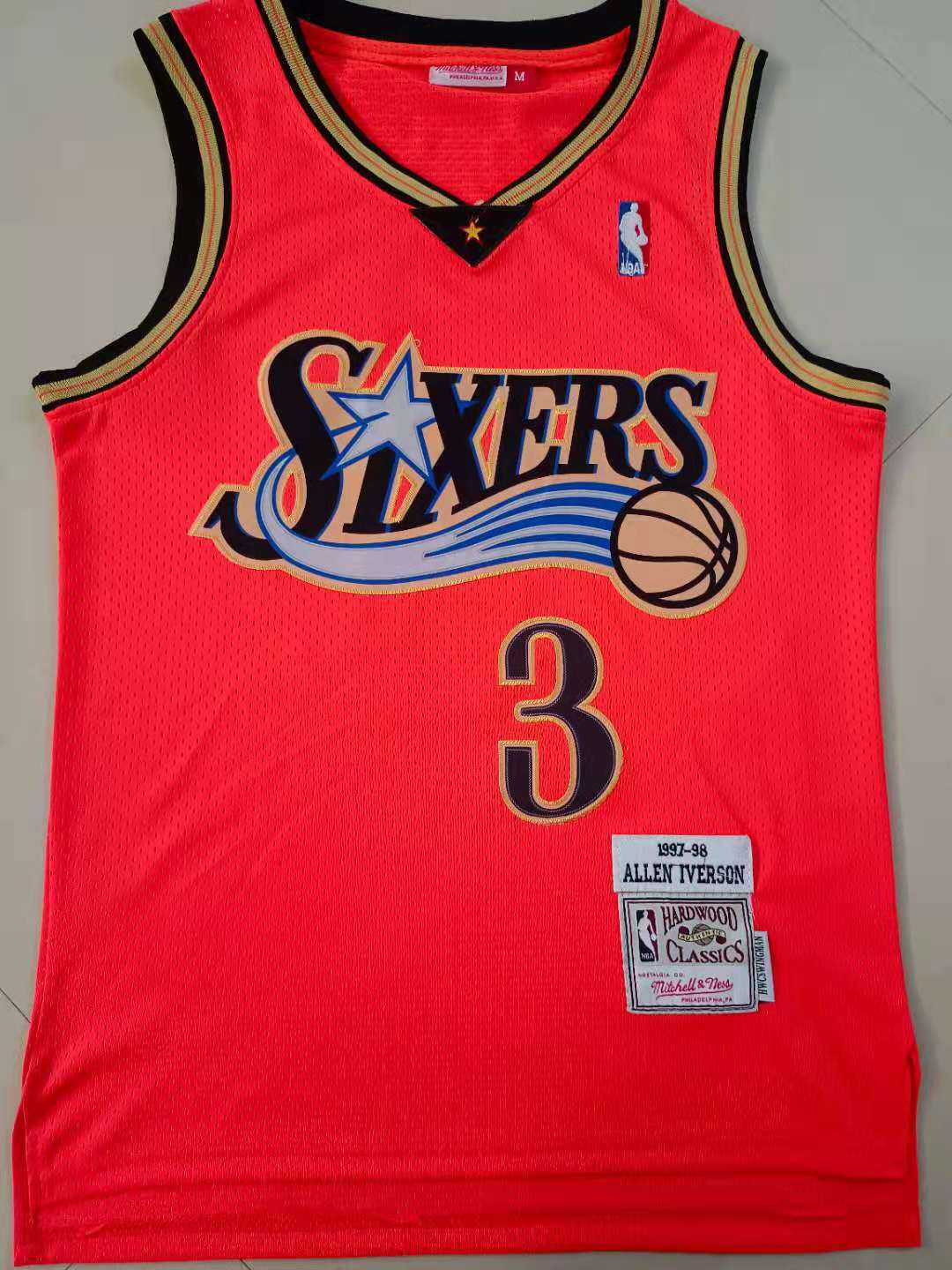 nba球衣76人队 艾弗森球衣3# iverson 刺绣篮球服 亚马逊货源