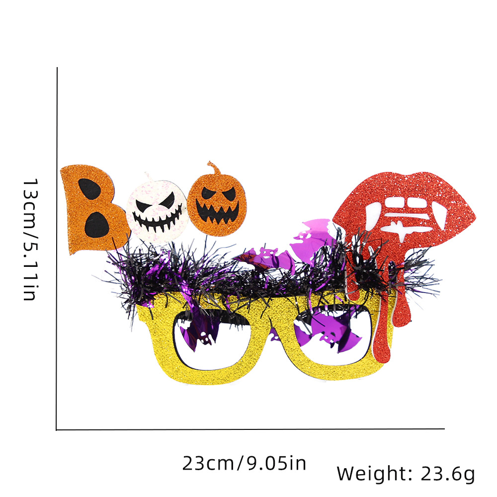 Amazon Halloween Glasses Ghost Festival Party Masquerade Dress up Props Bat Skull Wool Tops Decoration Glasses