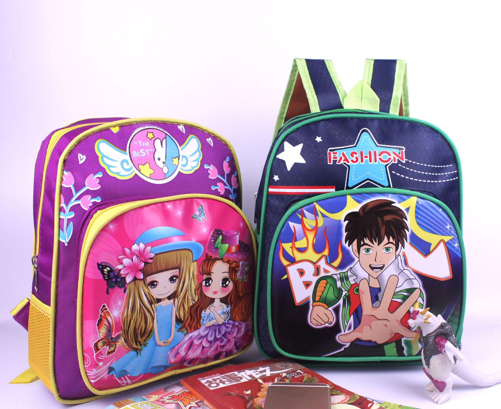 Foreign Trade School Bag Backpack Cross-Border Foreign Trade Low Price Africa Southeast Asia Low Price High Quality Bag Printed Schoolbag