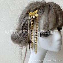 古风国风汉服头饰唐朝流苏珍珠步摇婚庆盘发发梳和风浴衣配饰发饰