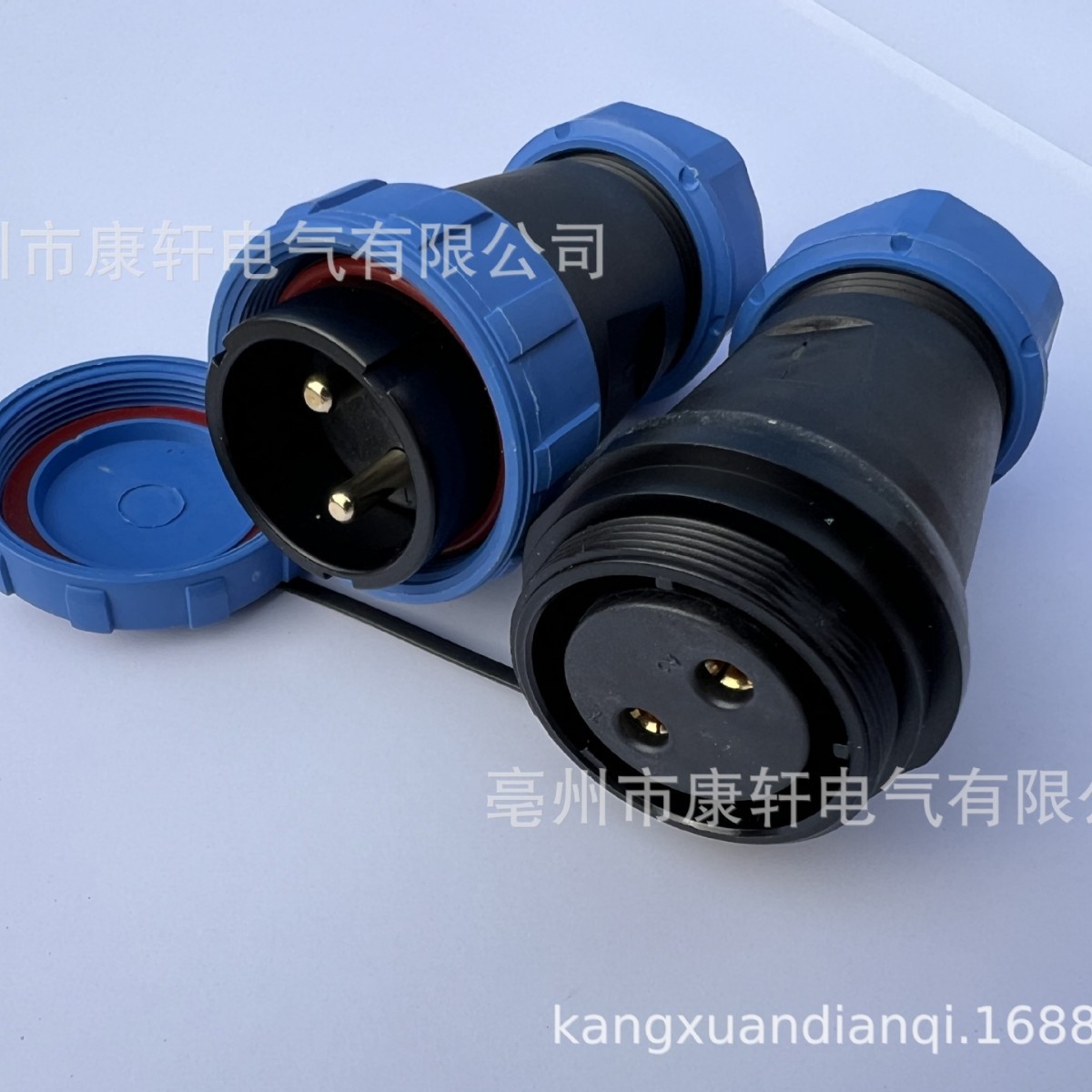 防水航空插头插座SP29-2-3-4-7-9-12芯 对接后螺母法兰方形连接器