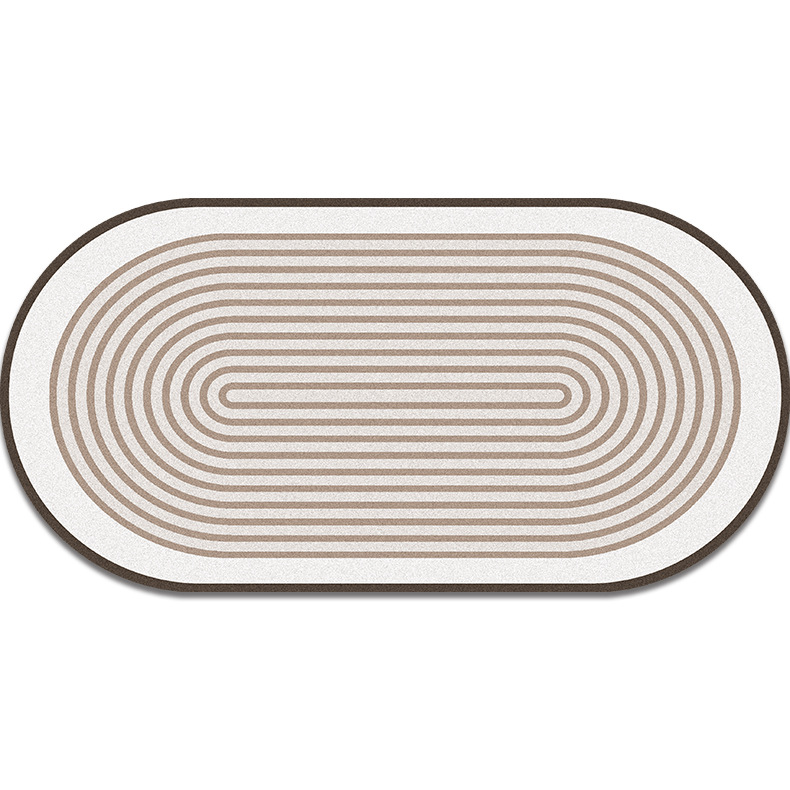 Silent Wind Oval Kitchen Floor Mat Soft Diatom Ooze Absorbent Carpet Non-Slip Stain-Resistant Doorway Foot Mat Household Carpet