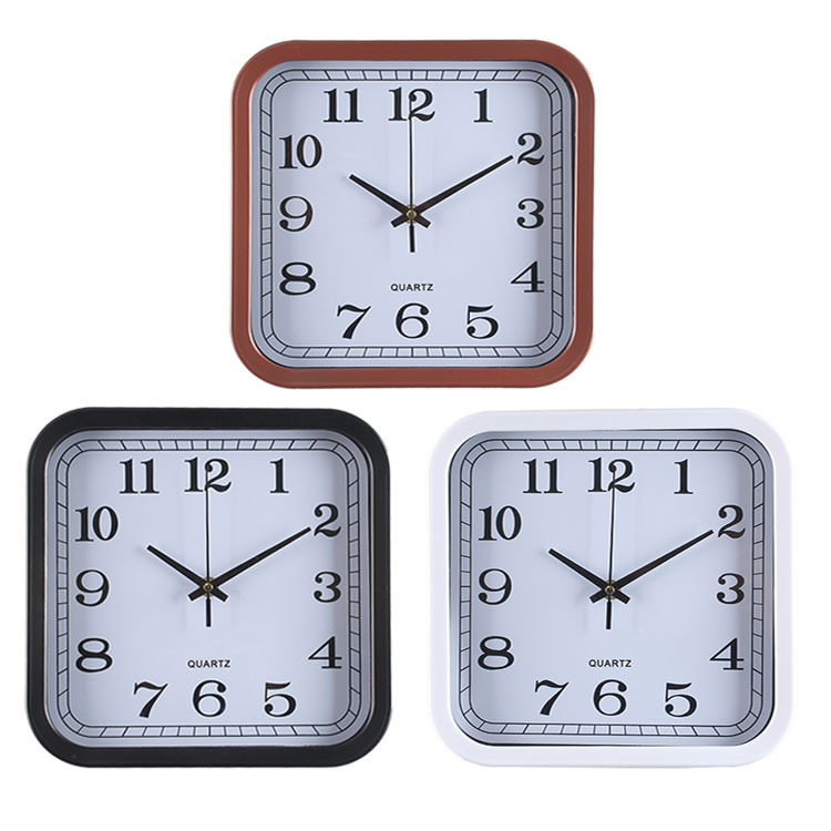 10-Inch 25cm Wall Clock Square Simple Atmosphere Electronic Wall Clock Living Room Mute Clock Home Factory Direct Supply Foreign Trade