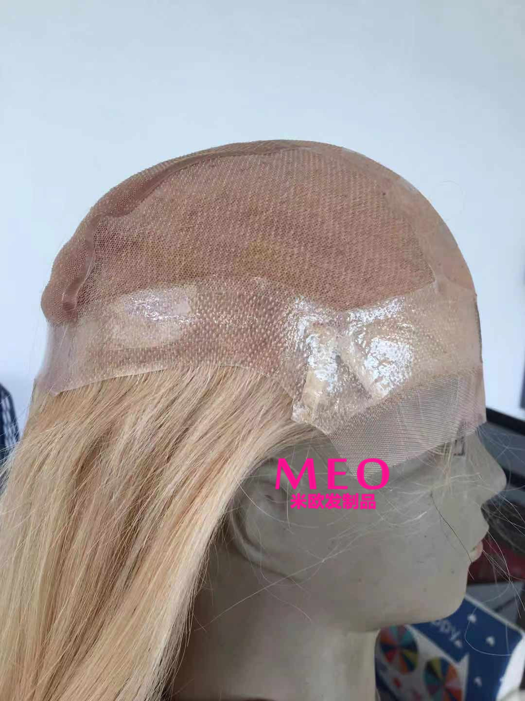 pu 硅胶真人发假发白人头套热卖