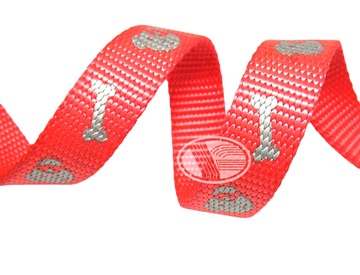 5cm宽超亮银反光字母logo织带 反光狗骨头印花尼龙织带缎带丝厂