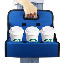 食物收纳盒可折叠手提咖啡杯外卖袋 隔热杯架Reusable cup holder
