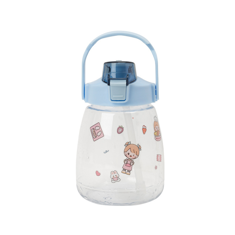 Cartoon Cute Large-Capacity Water Cup Girls' Portable Kettle with Handle Drinking Cup Big Belly Cup Customizable