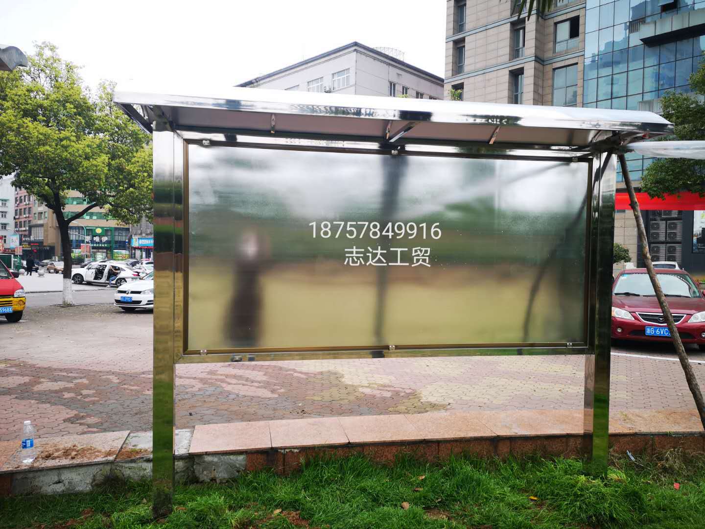 不锈钢宣传栏公示栏户外小区广告牌雨棚展示牌公告牌挂墙橱窗