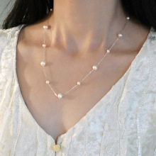淡水珍珠满天星项链925银不掉色锁骨脖子简约气质 XL7557