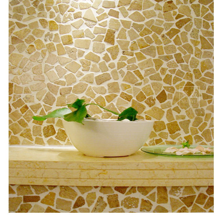 佛山厂家发货不规则碎石陶瓷马赛克泳池拼图瓷砖园林艺术背景墙