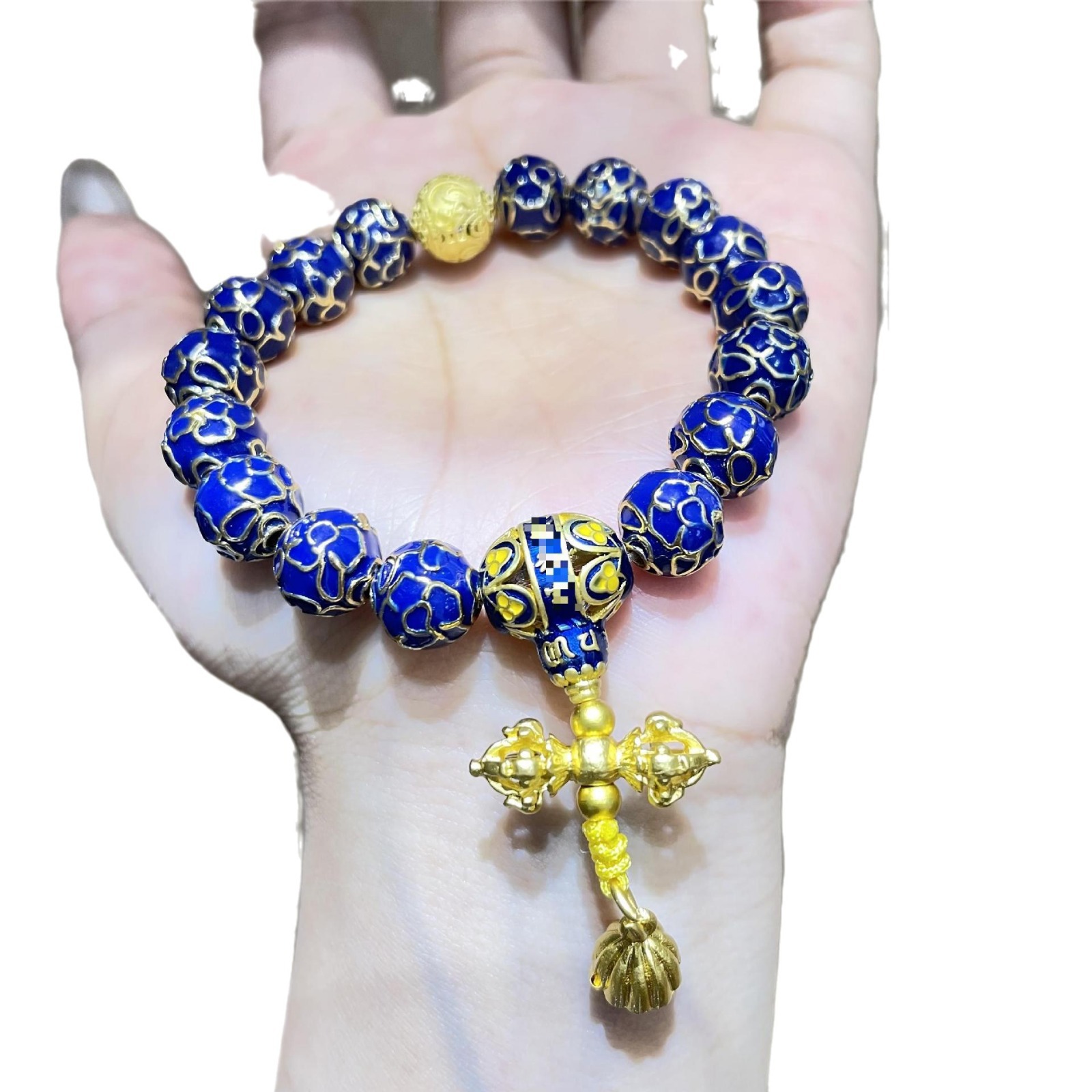 北京同款景泰蓝万花系列手链掐丝景珐琅手串男女同款情侣手链烤蓝