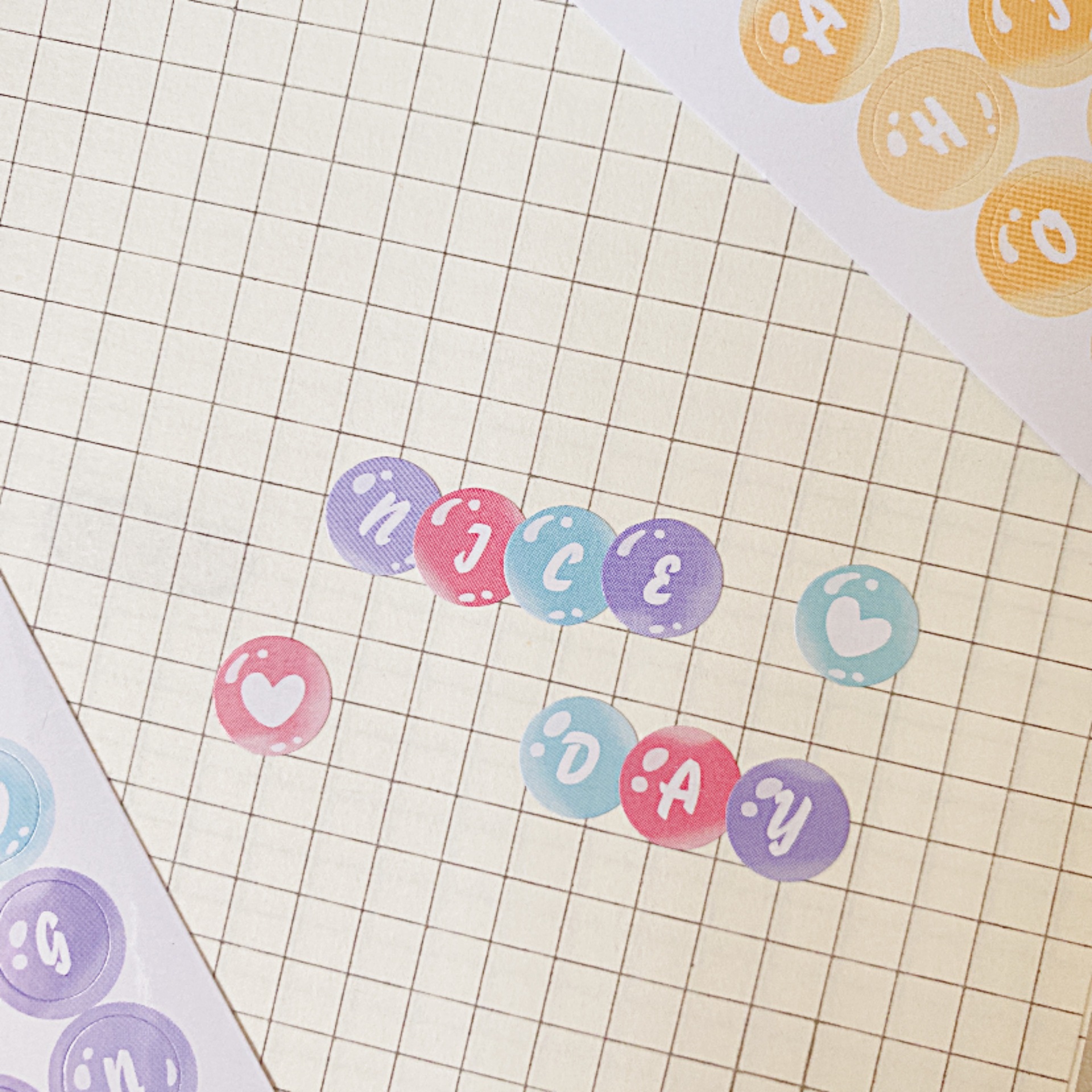 韩国ins立体泡泡字母贴纸手账装饰素材贴手帐追星咕卡装饰贴纸