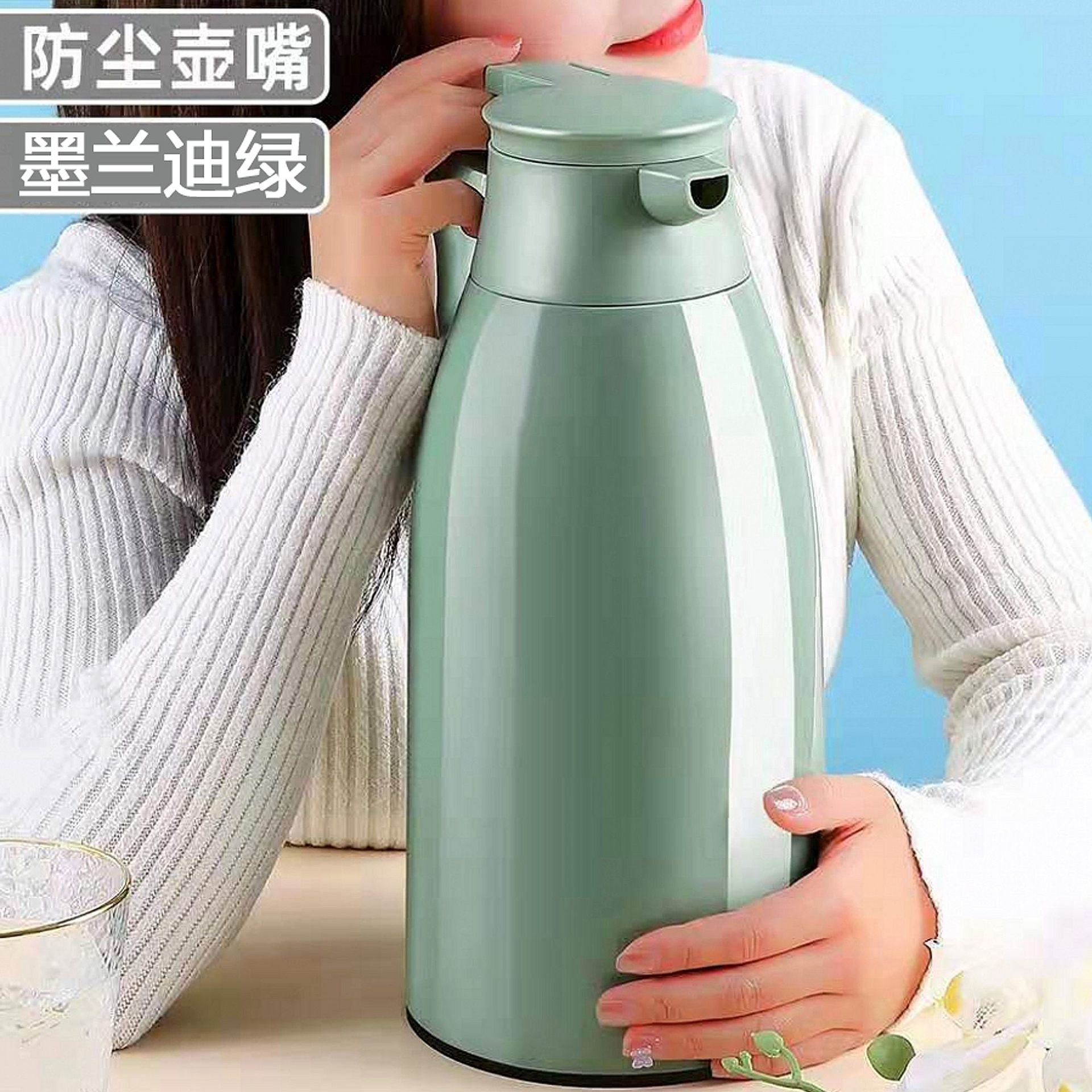 Large Capacity Glass Silver-Plated Double-Layer Liner Insulation Pot Household Coffee Pot Teapot Kettle Dust-Proof Kettle