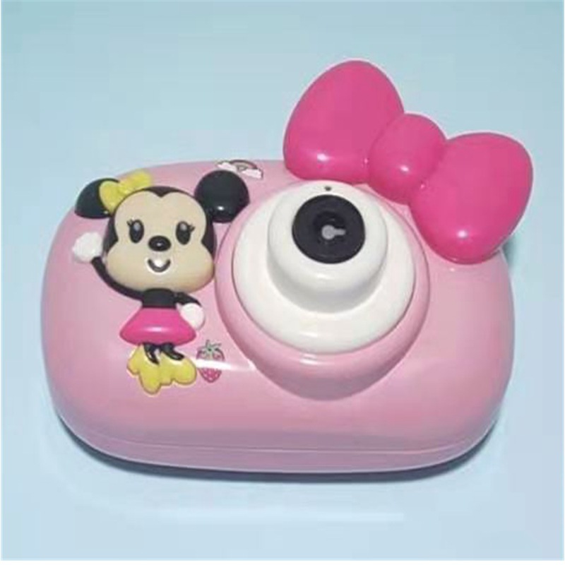 Disney Minnie Camera Bubble Machine Cartoon Sound and Light Electric Bubble Camera Children's Automatic Bubble Toy