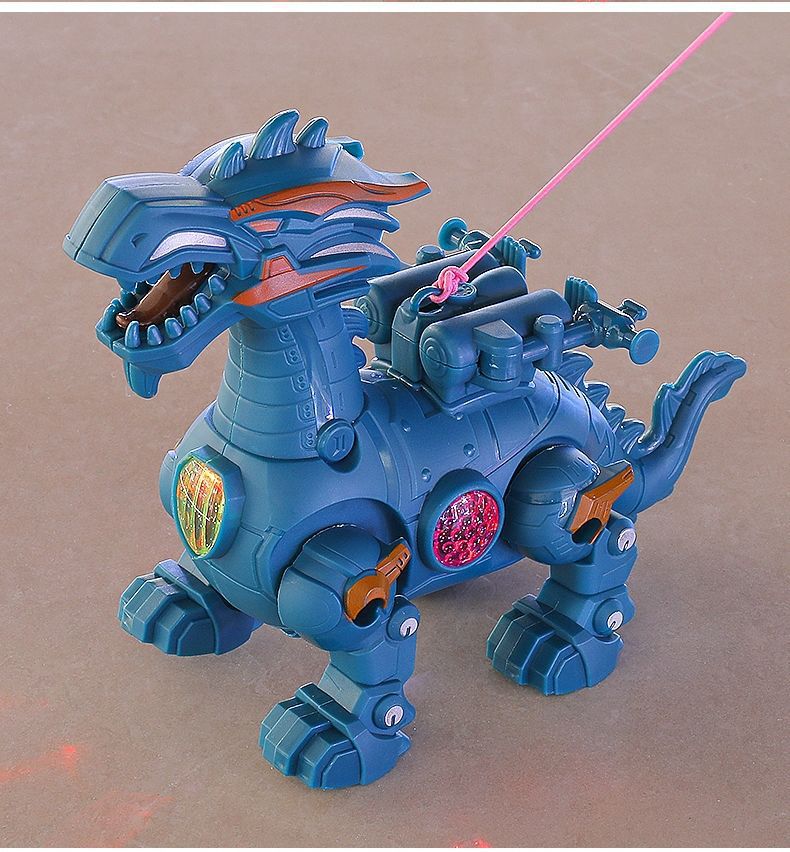 Electric Wings Dinosaur Model Jurassic Traction Walking Machinery Thunder War Dragon Boys and Children Music Light Toy